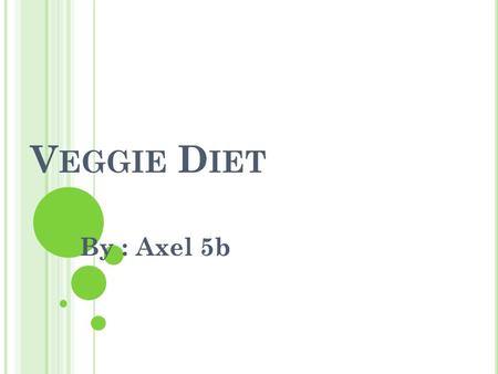 V EGGIE D IET By : Axel 5b. C LIMATE C HANGE Climate Change is a change of climate that only happens occasionally, but now we speed it up. We have done.