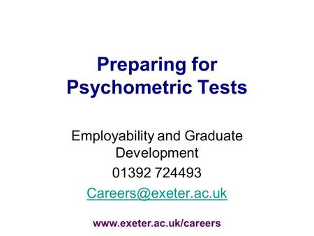 Preparing for Psychometric Tests