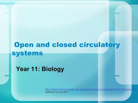 Open and closed circulatory systems