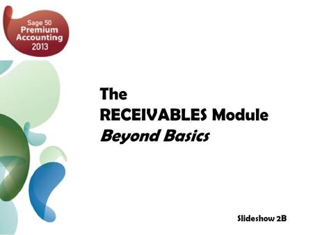 The RECEIVABLES Module Beyond Basics Slideshow 2B.