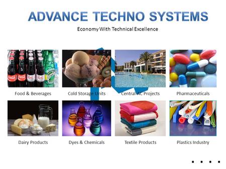 Economy With Technical Excellence Food & BeveragesCold Storage UnitsCentral AC ProjectsPharmaceuticals Dairy ProductsDyes & ChemicalsTextile ProductsPlastics.