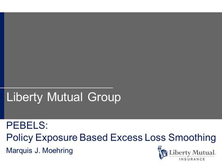 PEBELS: Policy Exposure Based Excess Loss Smoothing Marquis J. Moehring Liberty Mutual Group.