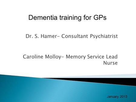 Dementia training for GPs