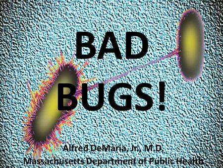 BAD BUGS! Alfred DeMaria, Jr., M.D. Massachusetts Department of Public Health.