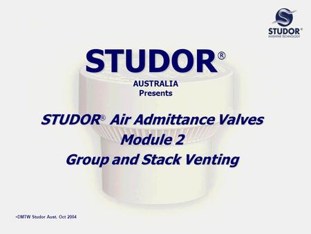 STUDOR® AUSTRALIA Presents