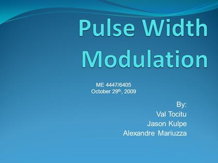 Pulse Width Modulation