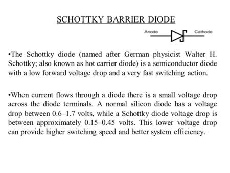 SCHOTTKY BARRIER DIODE