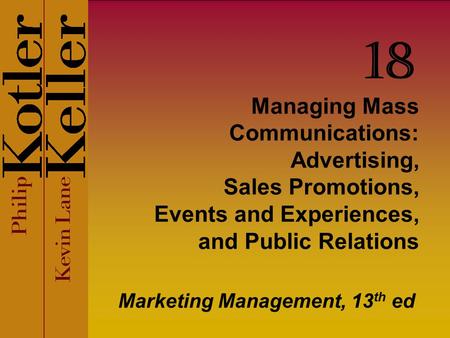 Marketing Management, 13th ed