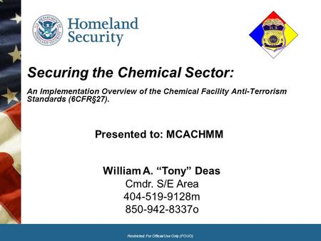 Securing the Chemical Sector: