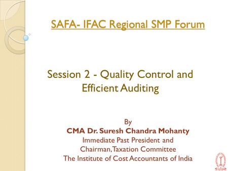 SAFA- IFAC Regional SMP Forum