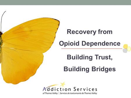 Recovery from Opioid Dependence Building Trust, Building Bridges