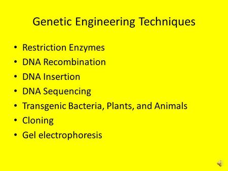 Genetic Engineering Techniques