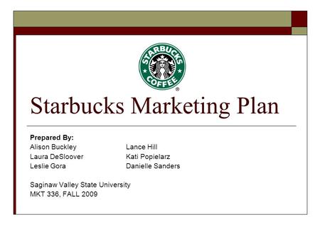 Starbucks Marketing Plan