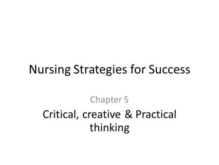 Nursing Strategies for Success