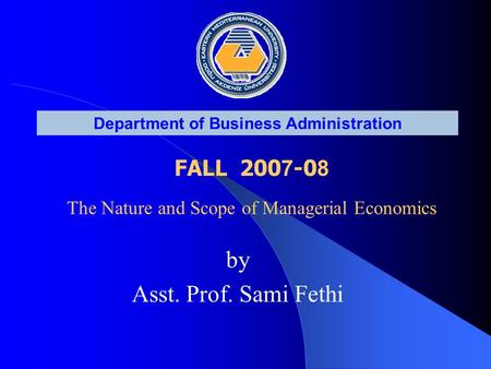 Department of Business Administration