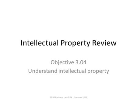 Intellectual Property Review