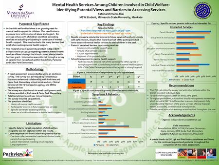 Purpose & Significance ∞ In the child welfare field there is an growing need for mental health support for children. This need is due to exposure to or.