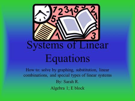 Systems of Linear Equations