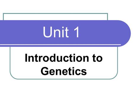 Introduction to Genetics