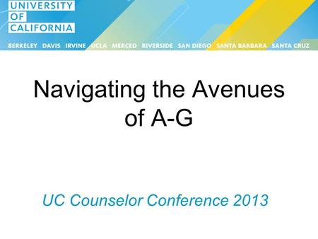 Navigating the Avenues of A-G