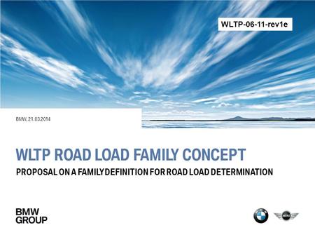 WLTP Road Load Family concept