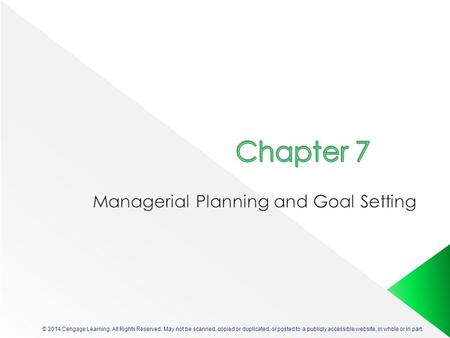 Managerial Planning and Goal Setting