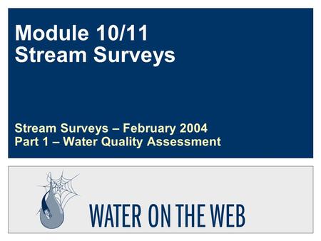 Module 10/11 Stream Surveys