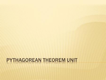 Pythagorean Theorem Unit