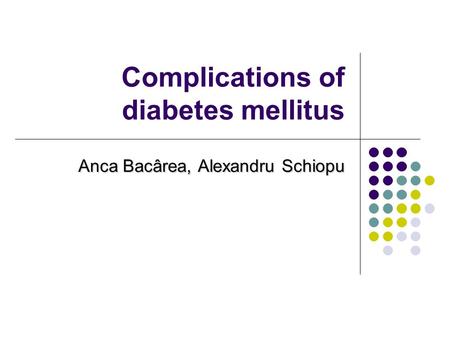 Complications of diabetes mellitus