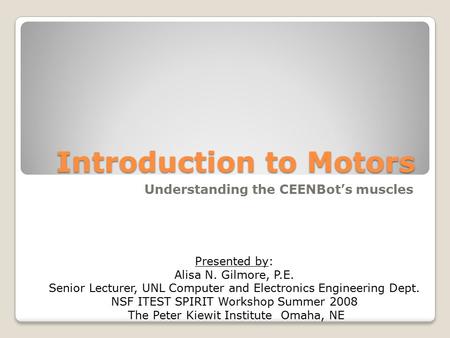 Introduction to Motors