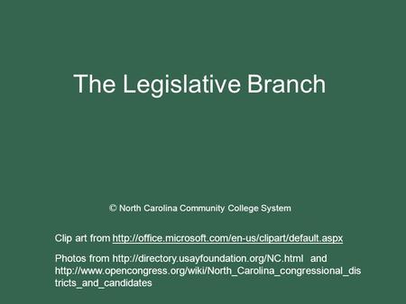 The Legislative Branch