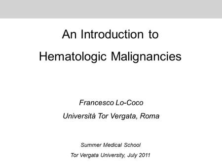 Hematologic Malignancies