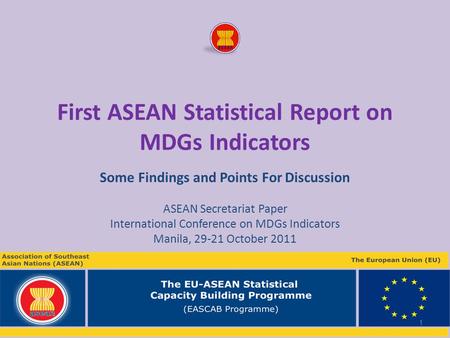 First ASEAN Statistical Report on MDGs Indicators