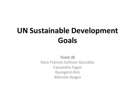 UN Sustainable Development Goals