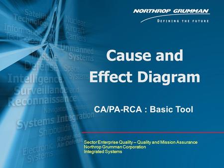 Cause and Effect Diagram