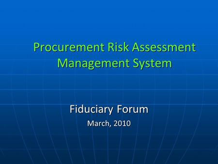 Procurement Risk Assessment Management System