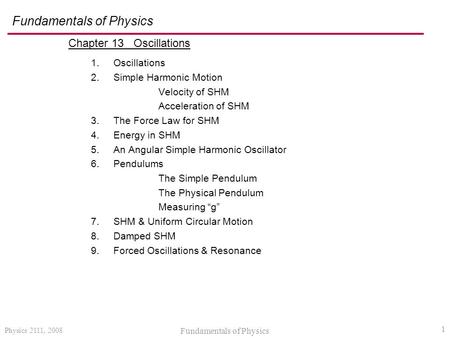 Fundamentals of Physics