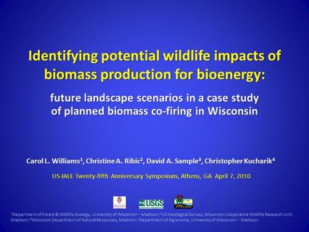 Identifying potential wildlife impacts of biomass production for bioenergy: future landscape scenarios in a case study of planned biomass co-firing in.