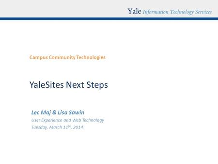 Campus Community Technologies