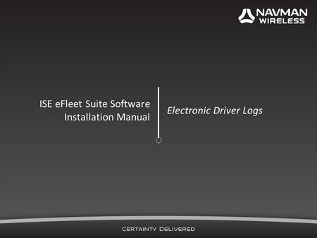 ISE eFleet Suite Software Installation Manual