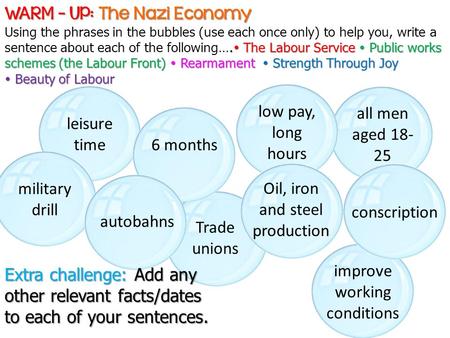 WARM - UP: The Nazi Economy