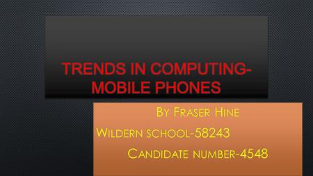 In this presentation, I will be telling you about the history of the mobile phone, the impact of phones in our lives, how we use phones in our modern.