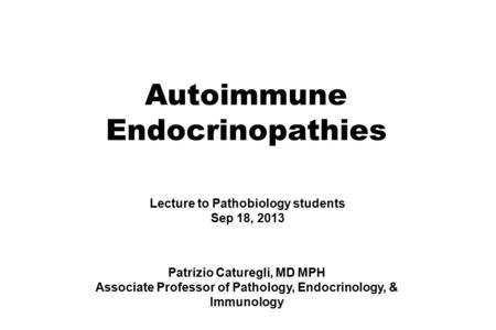 Autoimmune Endocrinopathies