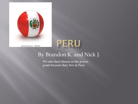 Peru By Brandon K. and Nick J.