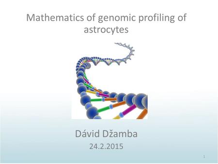 Mathematics of genomic profiling of astrocytes Dávid Džamba 24.2.2015 1.