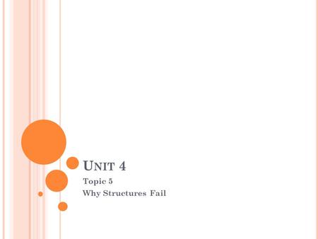 U NIT 4 Topic 5 Why Structures Fail. F AILURE I would hope now you can see that it is … The forces that act on a structure that make it fail!