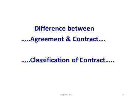 Difference between …. Agreement & Contract…. …