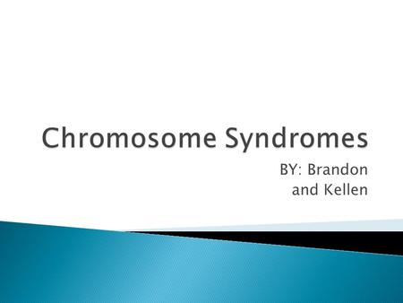 Chromosome Syndromes BY: Brandon and Kellen.