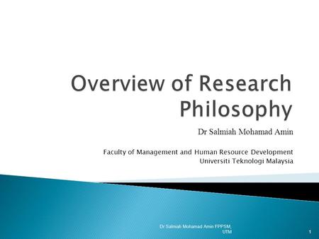 Overview of Research Philosophy