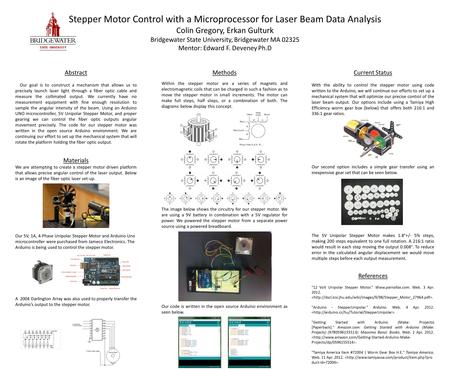 Abstract Our goal is to construct a mechanism that allows us to precisely launch laser light through a fiber optic cable and measure the collimated output.